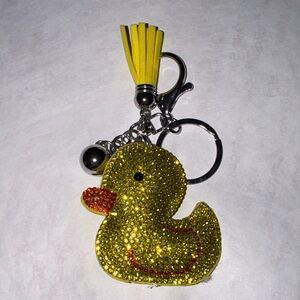 Sparkling Yellow Duck Keychain with Tassel